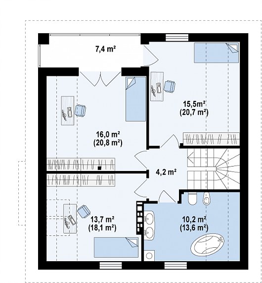 Проект дома D128 - план 2