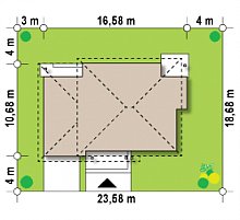 Проект дома D128 - минимальные размеры участка