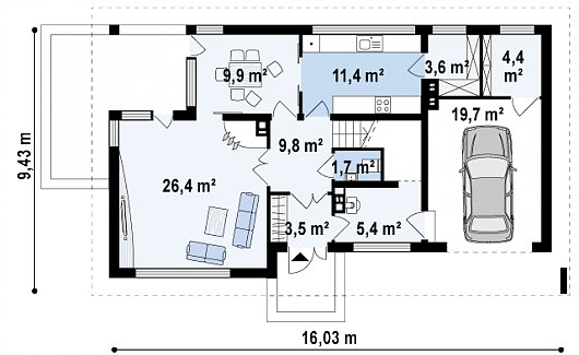 Проект дома D138 - план 1