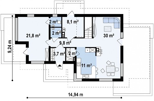 Проект дома D143 - план 1