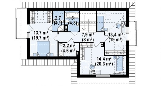 Проект дома D143 - план 2