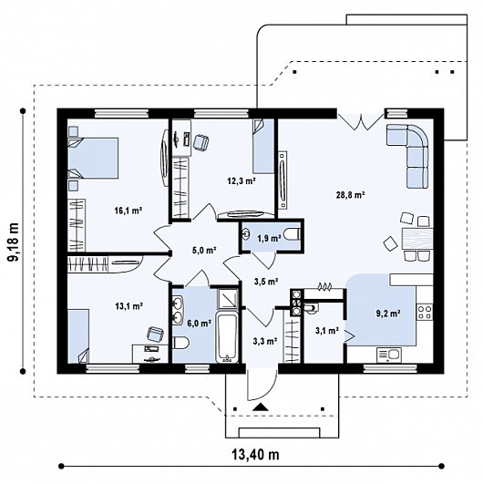 Проект дома D145 - план 1