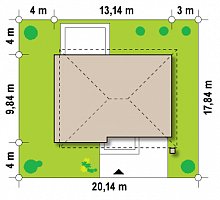 Проект дома D128 - минимальные размеры участка